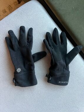 Athleta Black Fleece Grip Gloves
